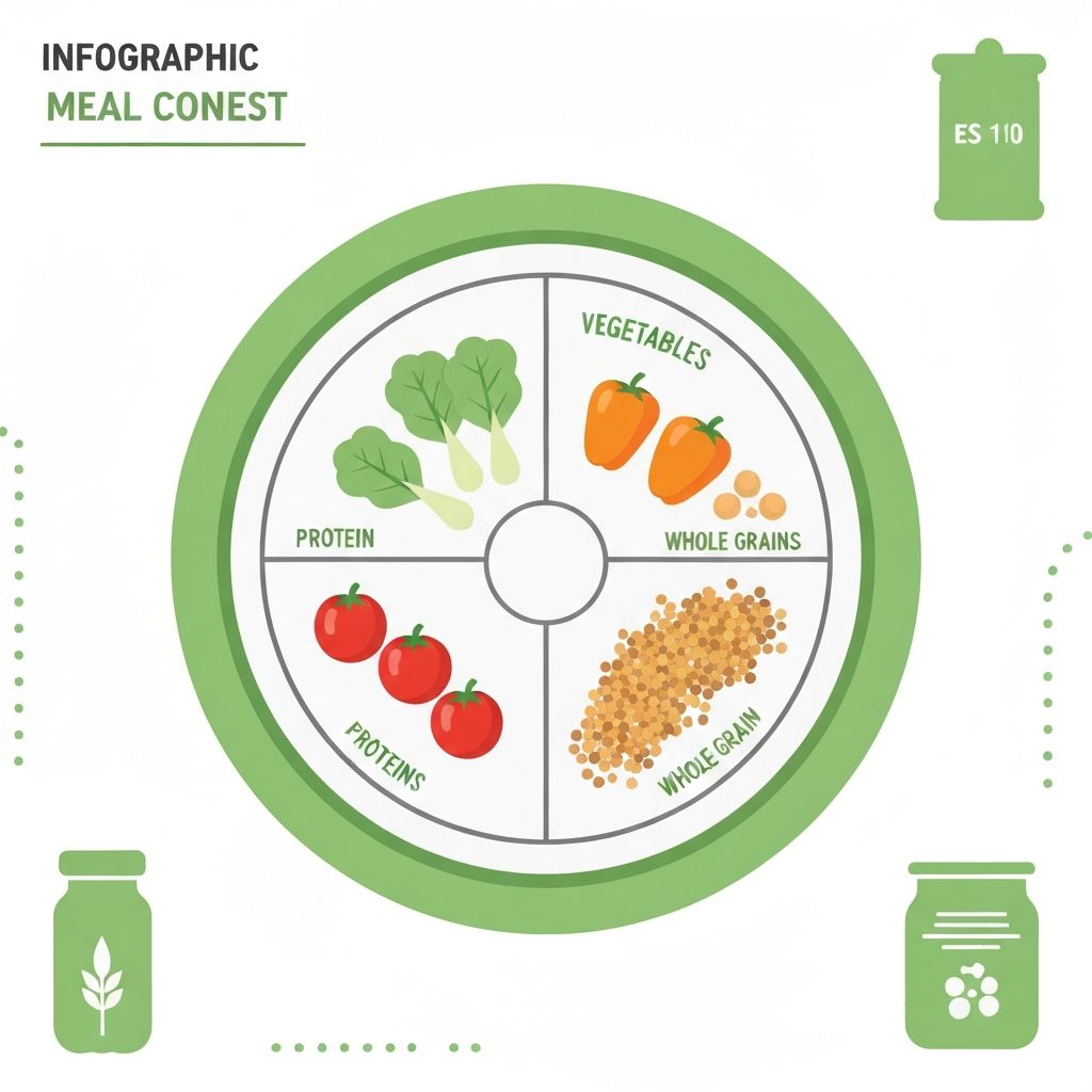 Schemat zbilansowanej diety - infografika edukacyjna